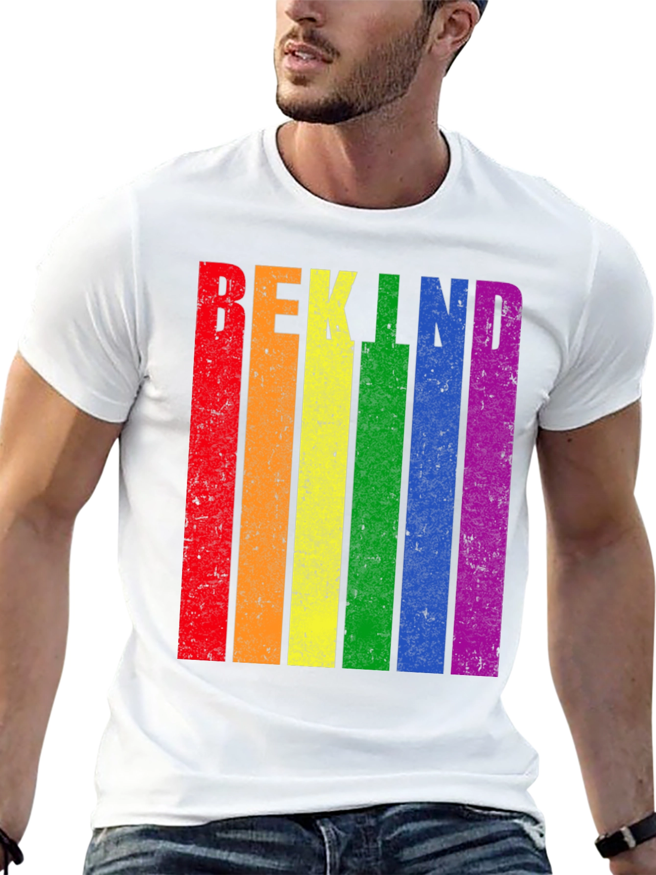 Be Kind LGBT Pride Rainbow Graphic T-Shirt