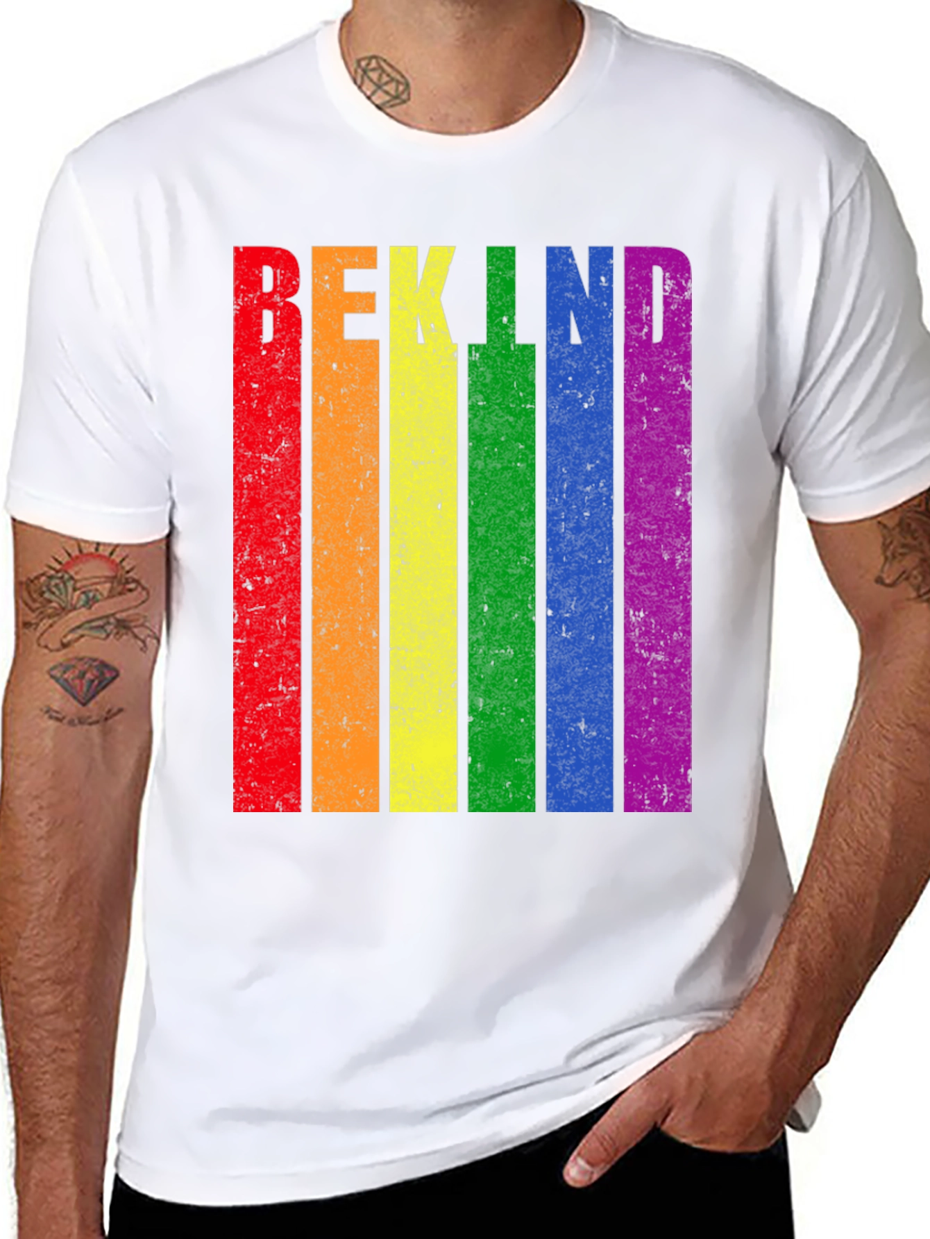 Be Kind LGBT Pride Rainbow Graphic T-Shirt