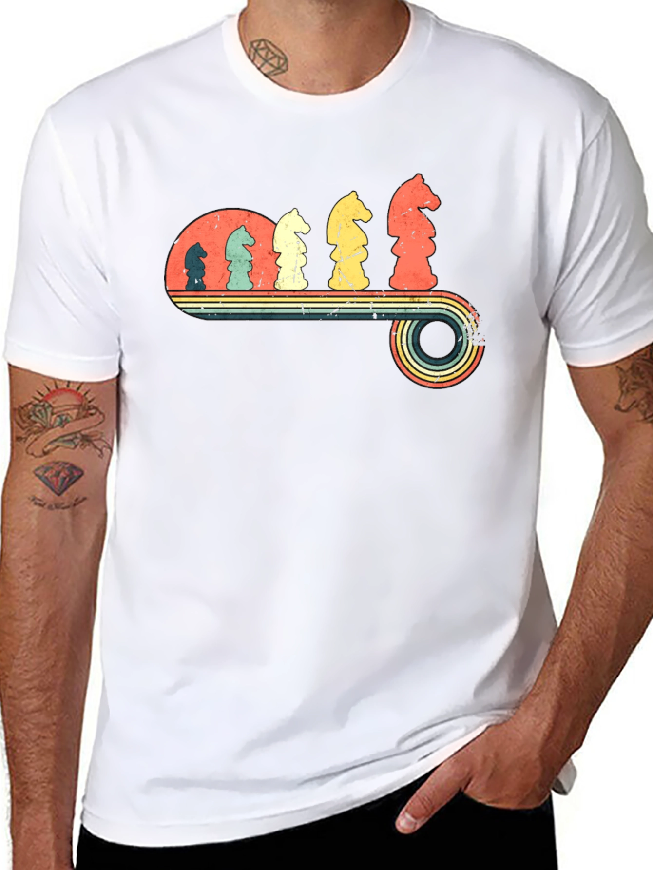 Retro Chess Knight Evolution T-Shirt