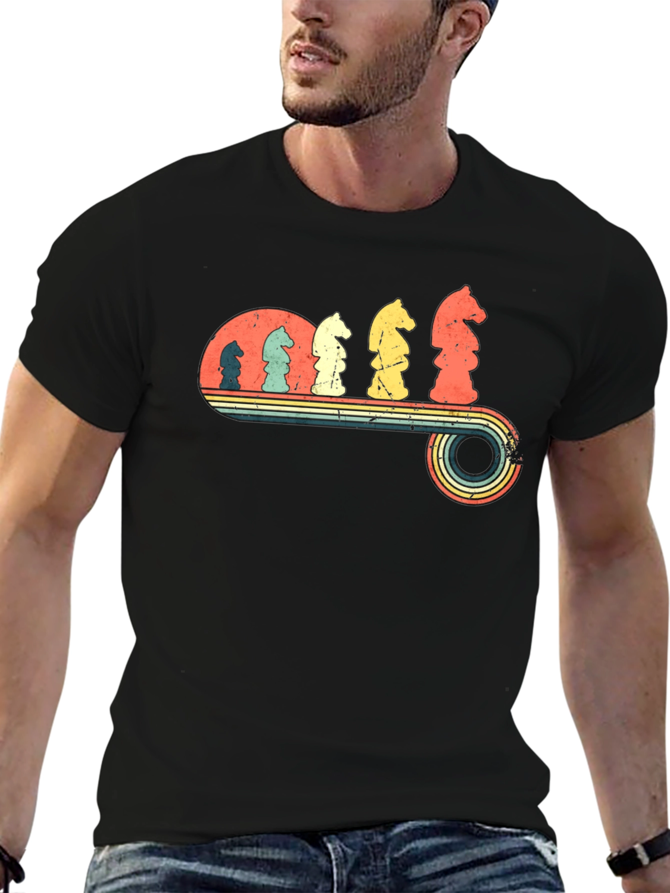 Retro Chess Knight Evolution T-Shirt