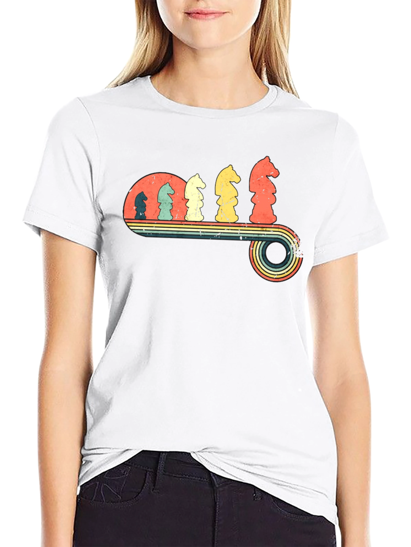 Retro Chess Knight Evolution T-Shirt