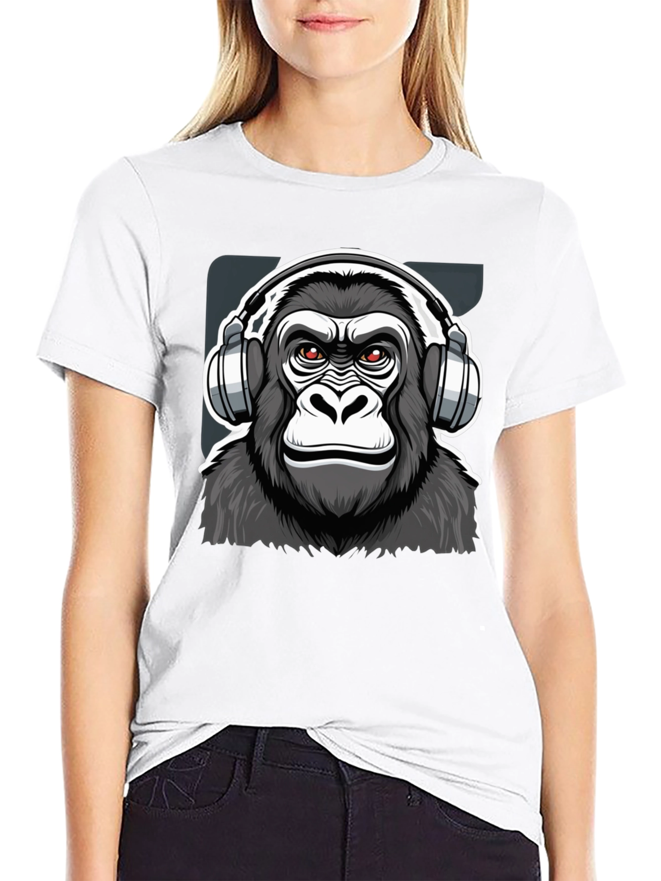Cool Gorilla DJ Graphic T-Shirt - Black