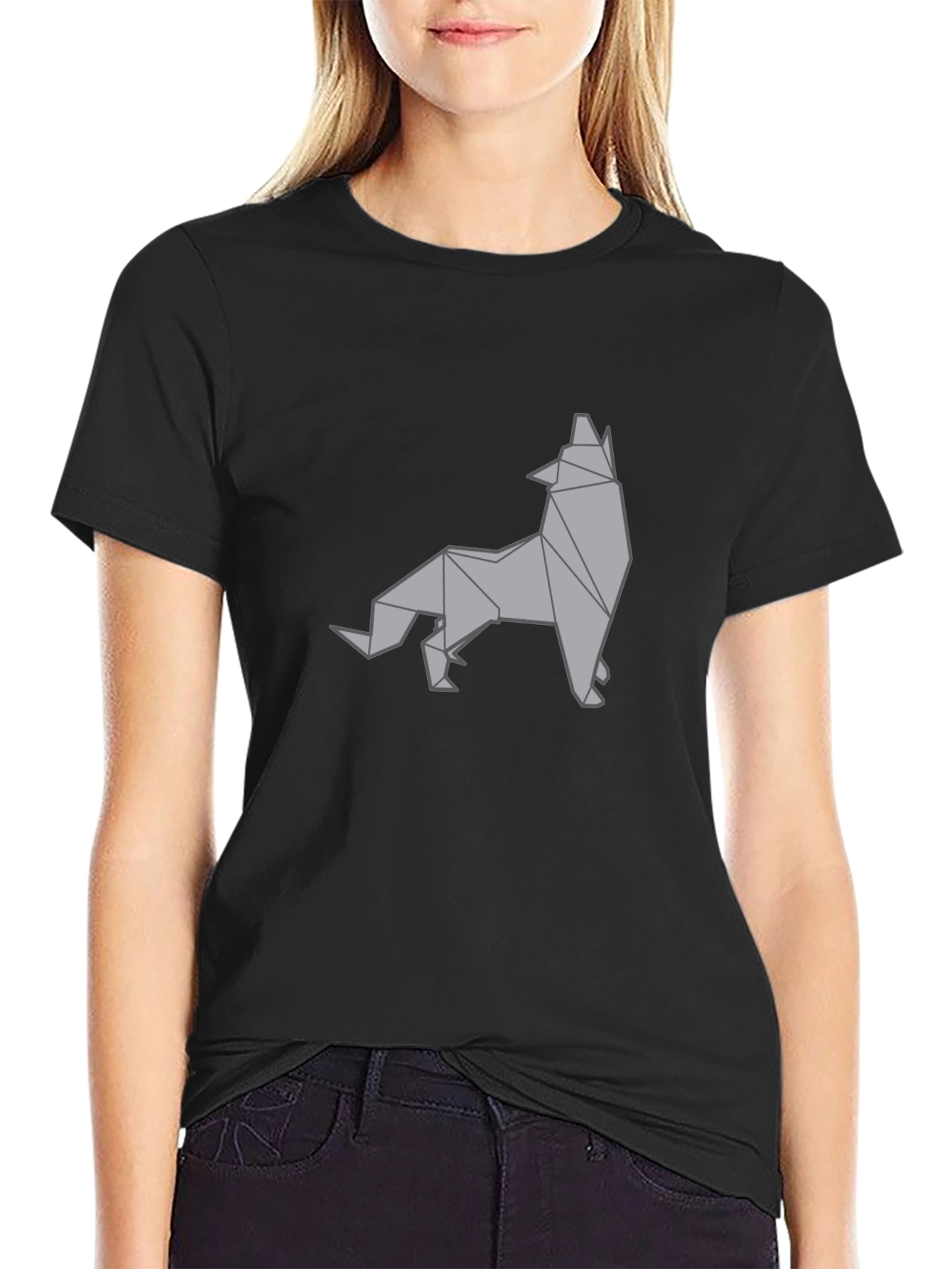 Geometric Wolf Graphic Tee - Stylish Menswear