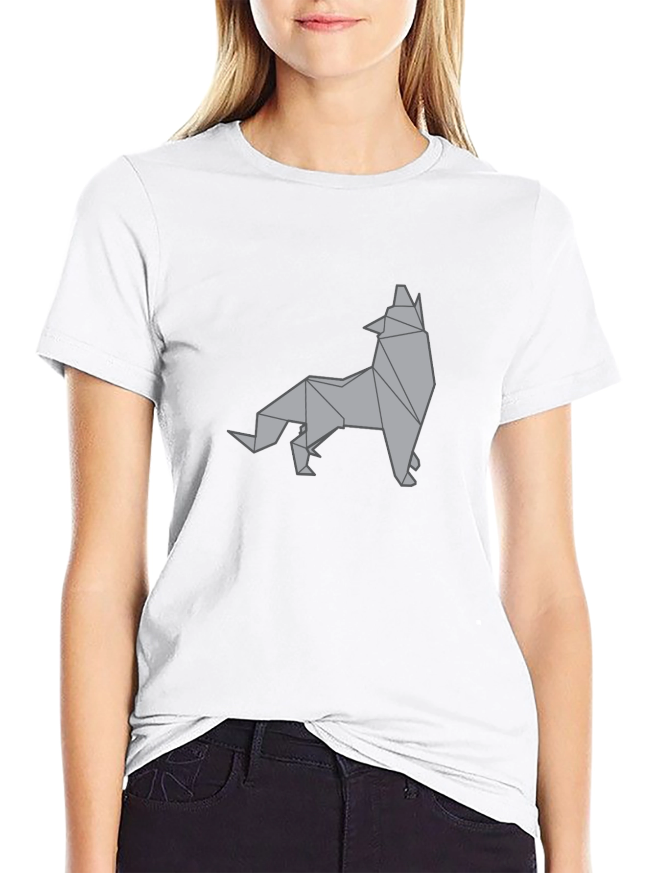 Geometric Wolf Graphic Tee - Stylish Menswear