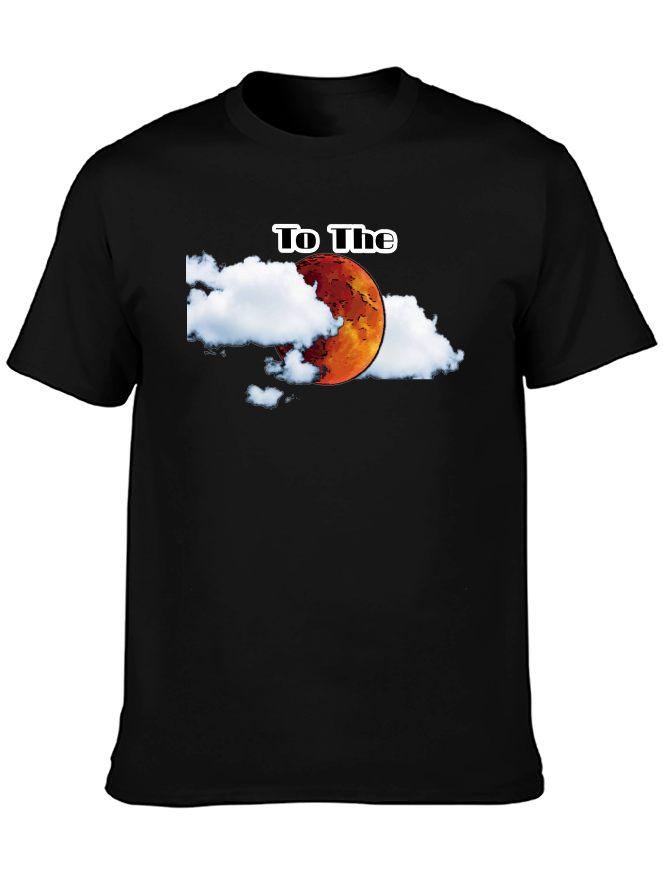 To The Moon Graphic Tee - Black Cotton T-Shirt