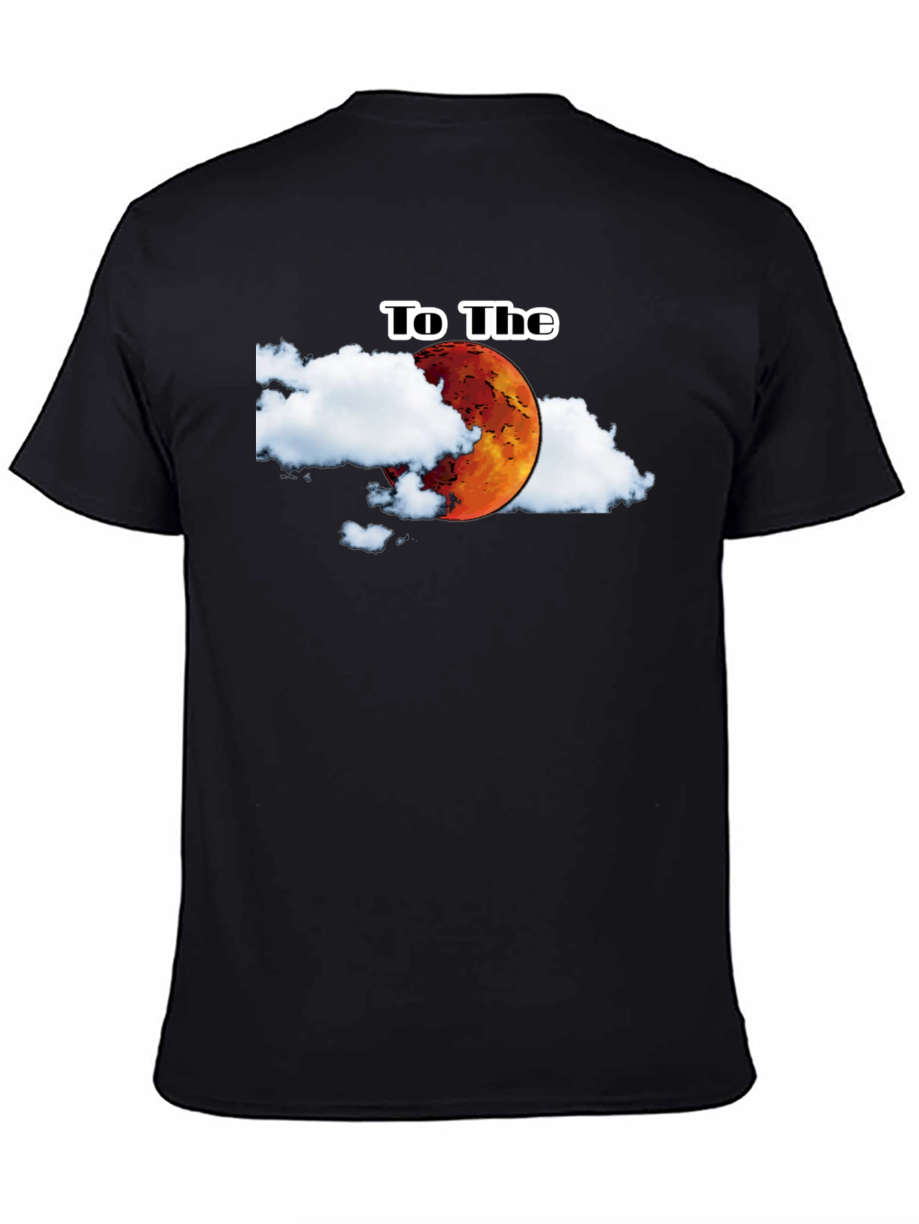 To The Moon Graphic Tee - Black Cotton T-Shirt