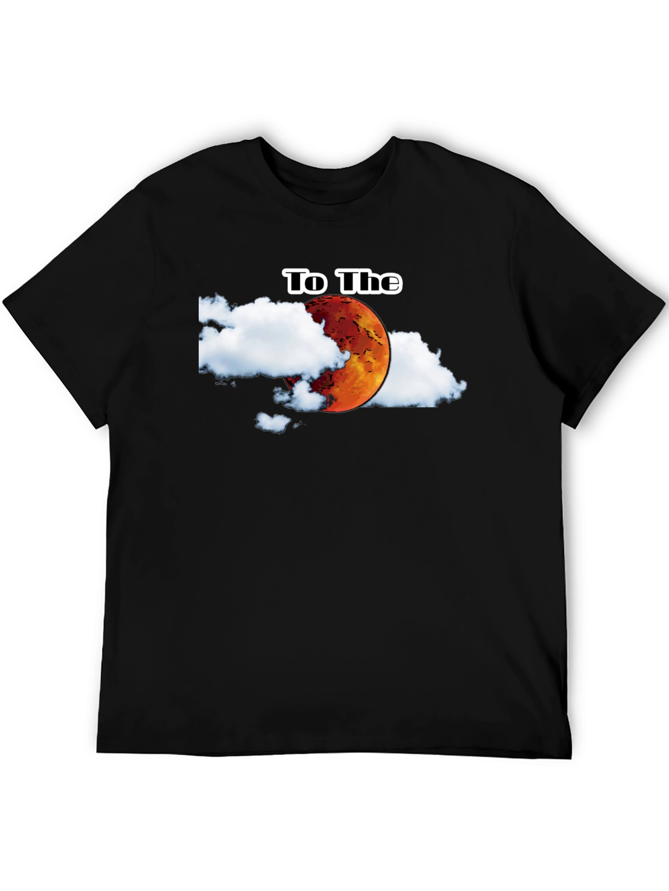 To The Moon Graphic Tee - Black Cotton T-Shirt
