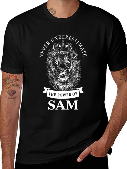 Never Underestimate Sam Lion Graphic Tee
