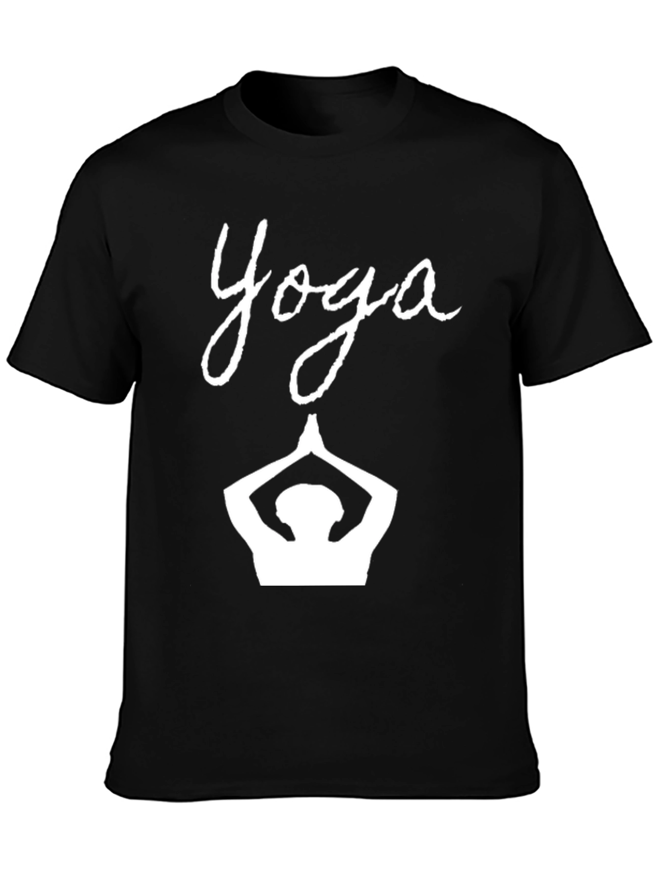 Yoga Graphic Tee - Black Cotton T-Shirt