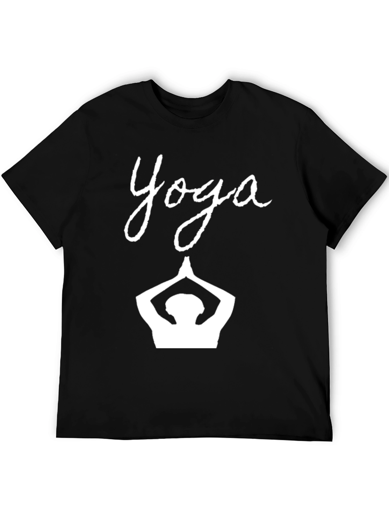 Yoga Graphic Tee - Black Cotton T-Shirt