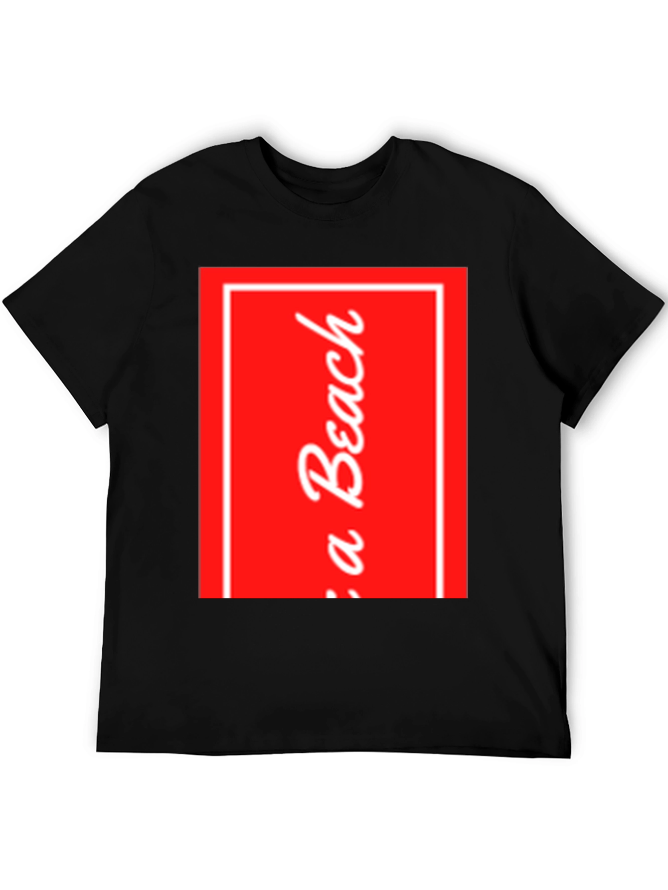 Red Beach Graphic Black T-Shirt
