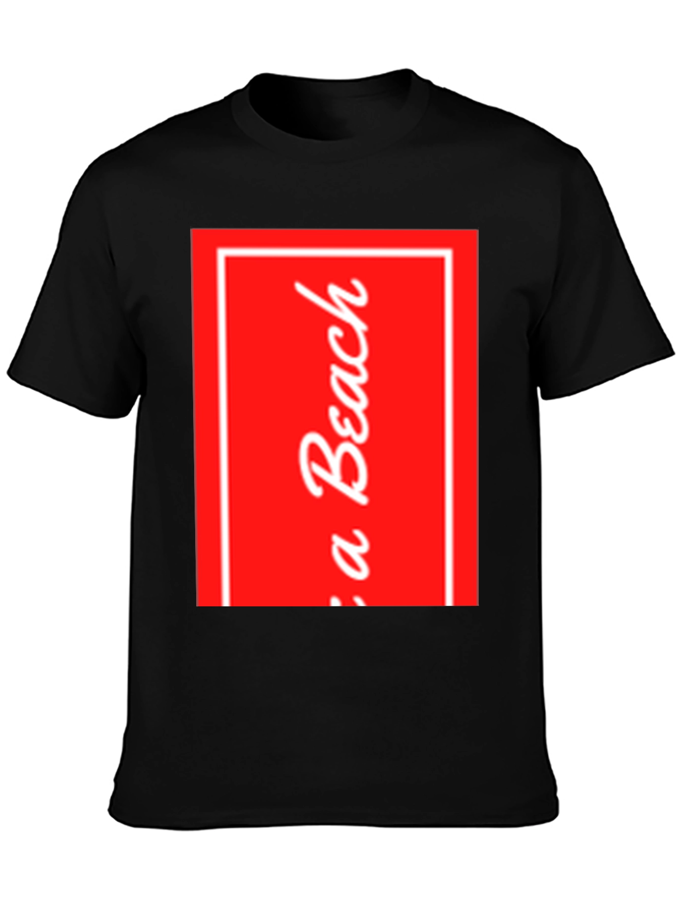 Red Beach Graphic Black T-Shirt