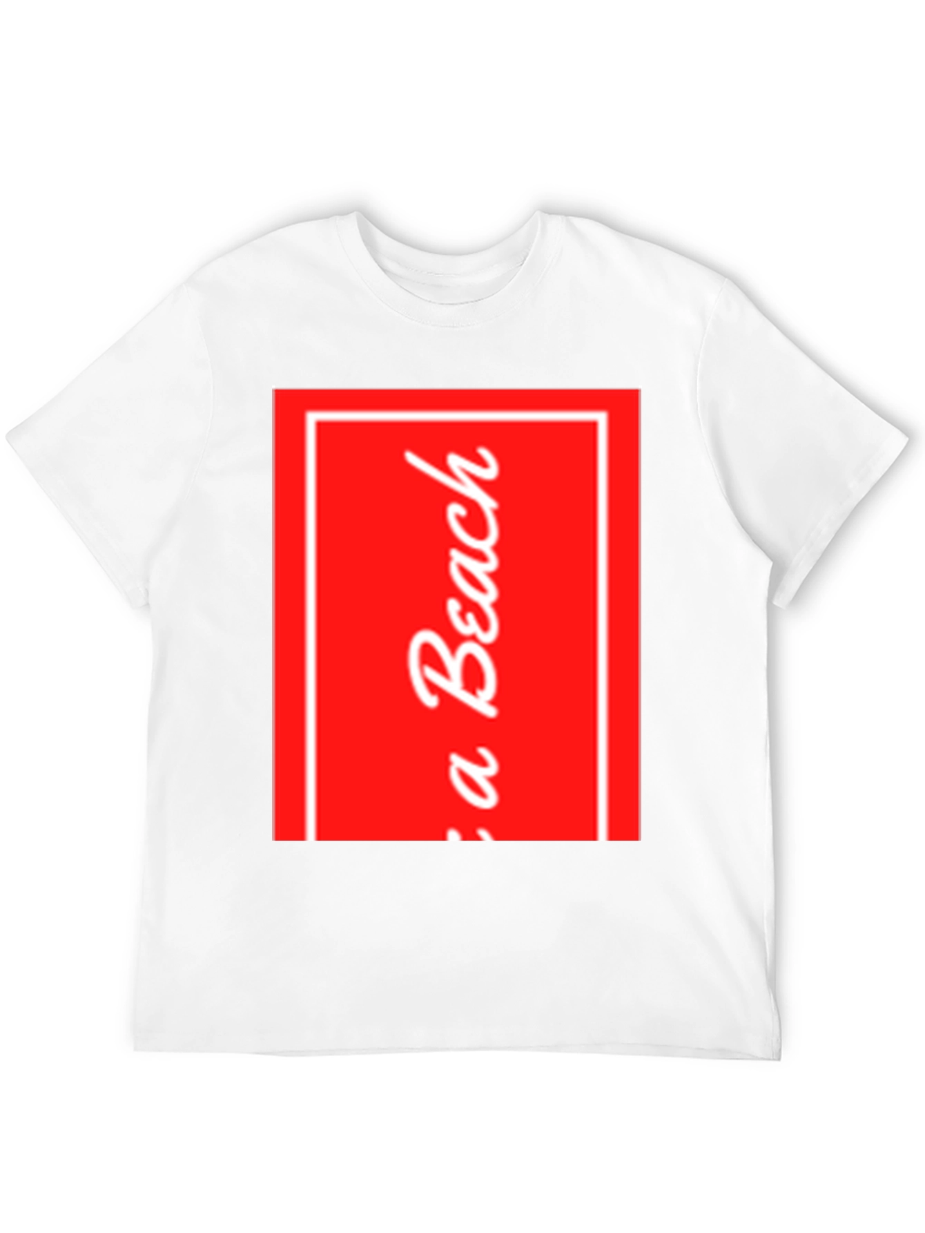 Red Beach Graphic Black T-Shirt