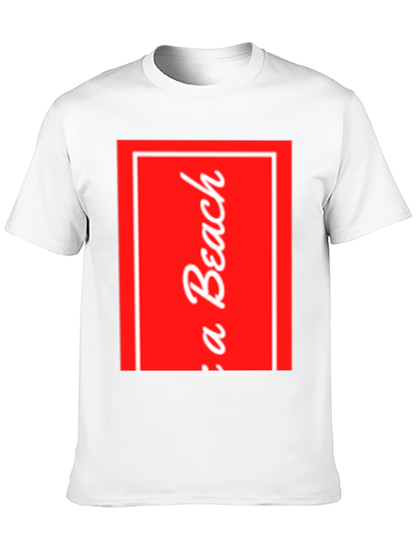 Red Beach Graphic Black T-Shirt