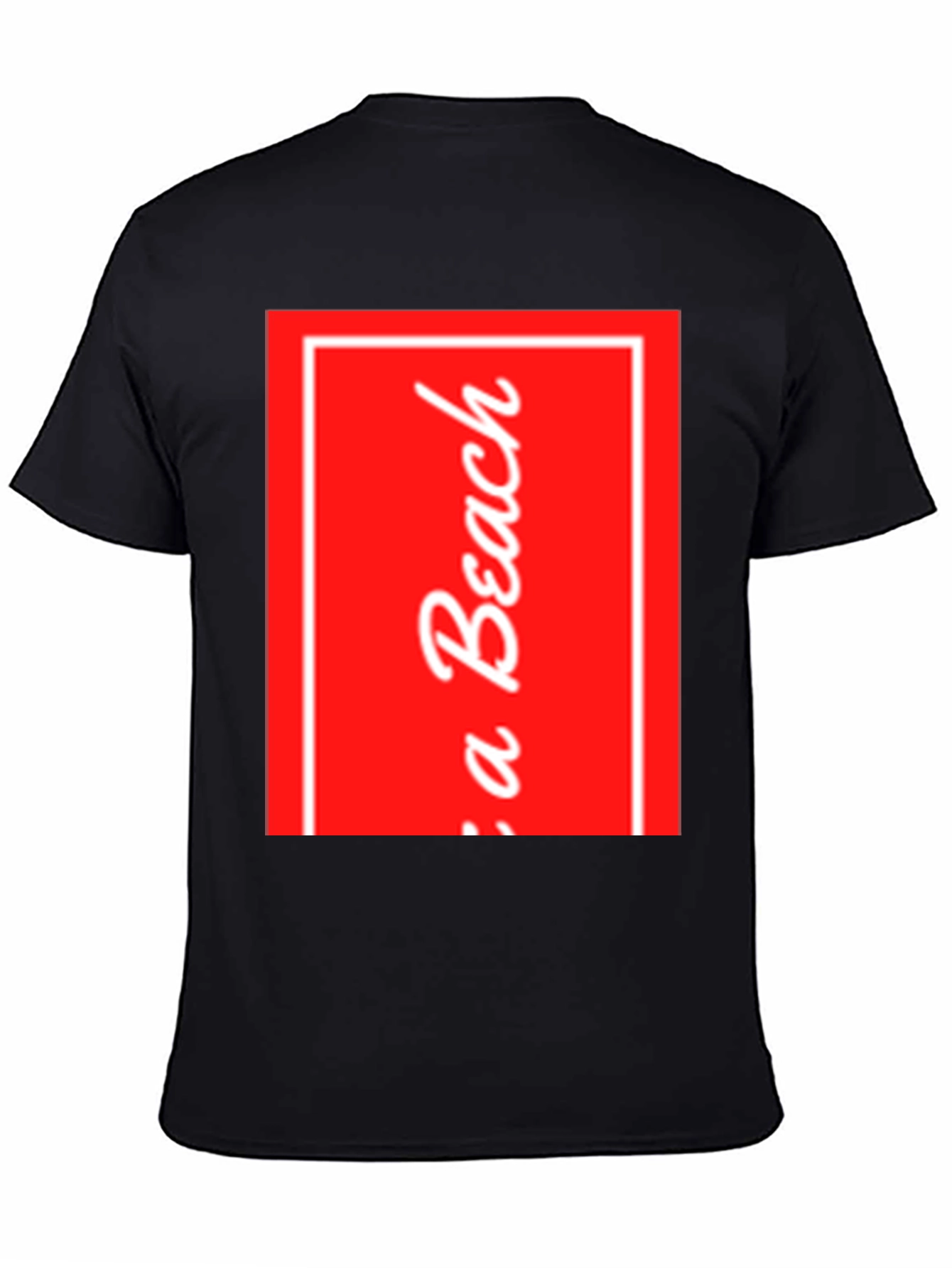 Red Beach Graphic Black T-Shirt