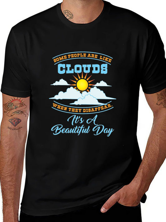 Funny Clouds Graphic T-Shirt - Beautiful Day Design