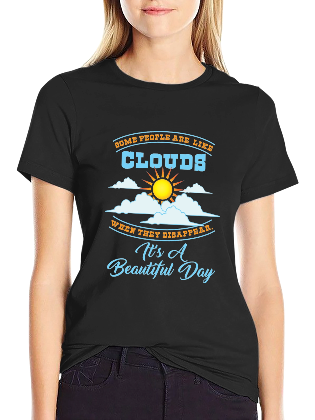 Funny Clouds Graphic T-Shirt - Beautiful Day Design