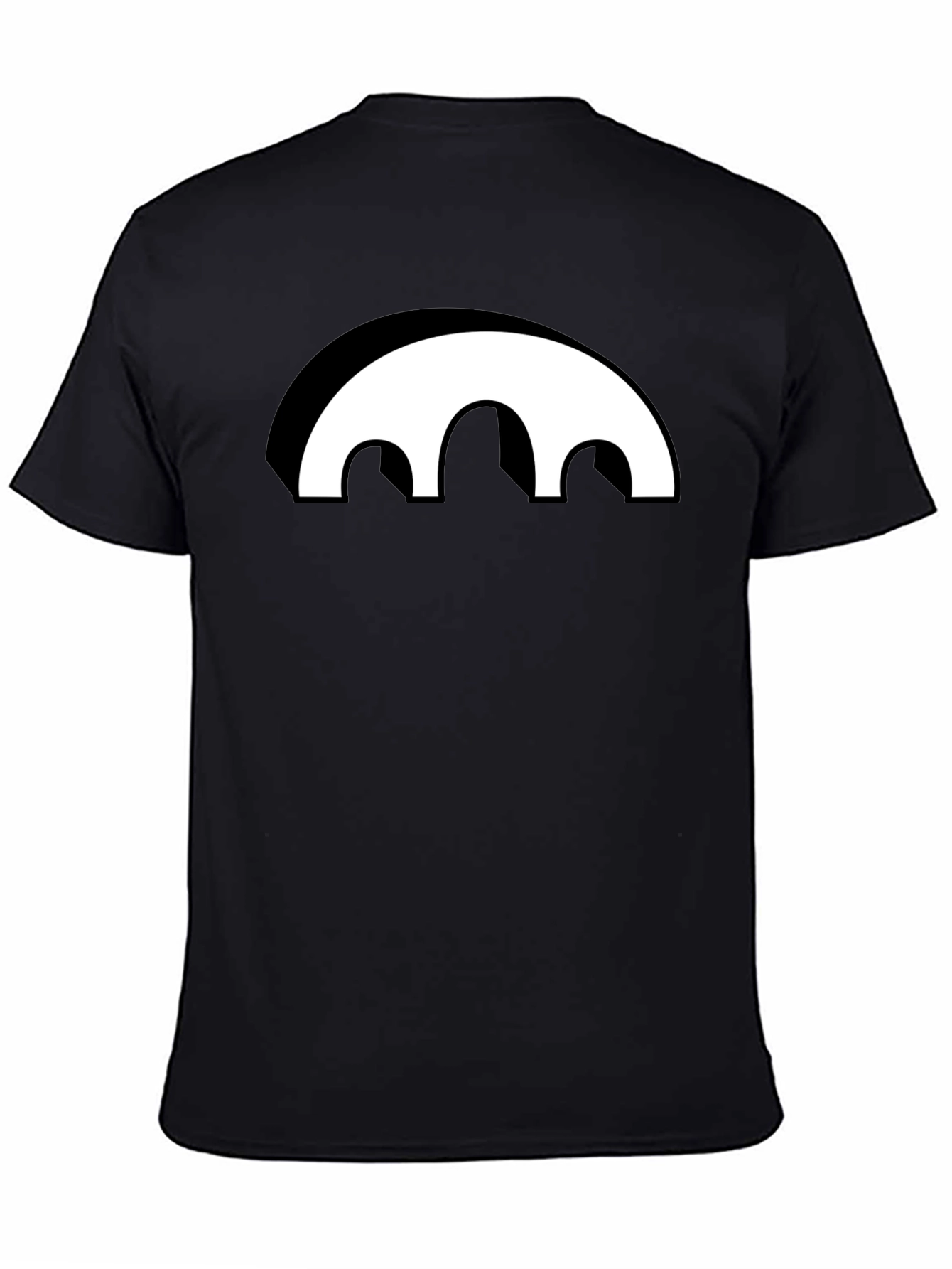 Black Graphic Tee - Abstract Arch Design