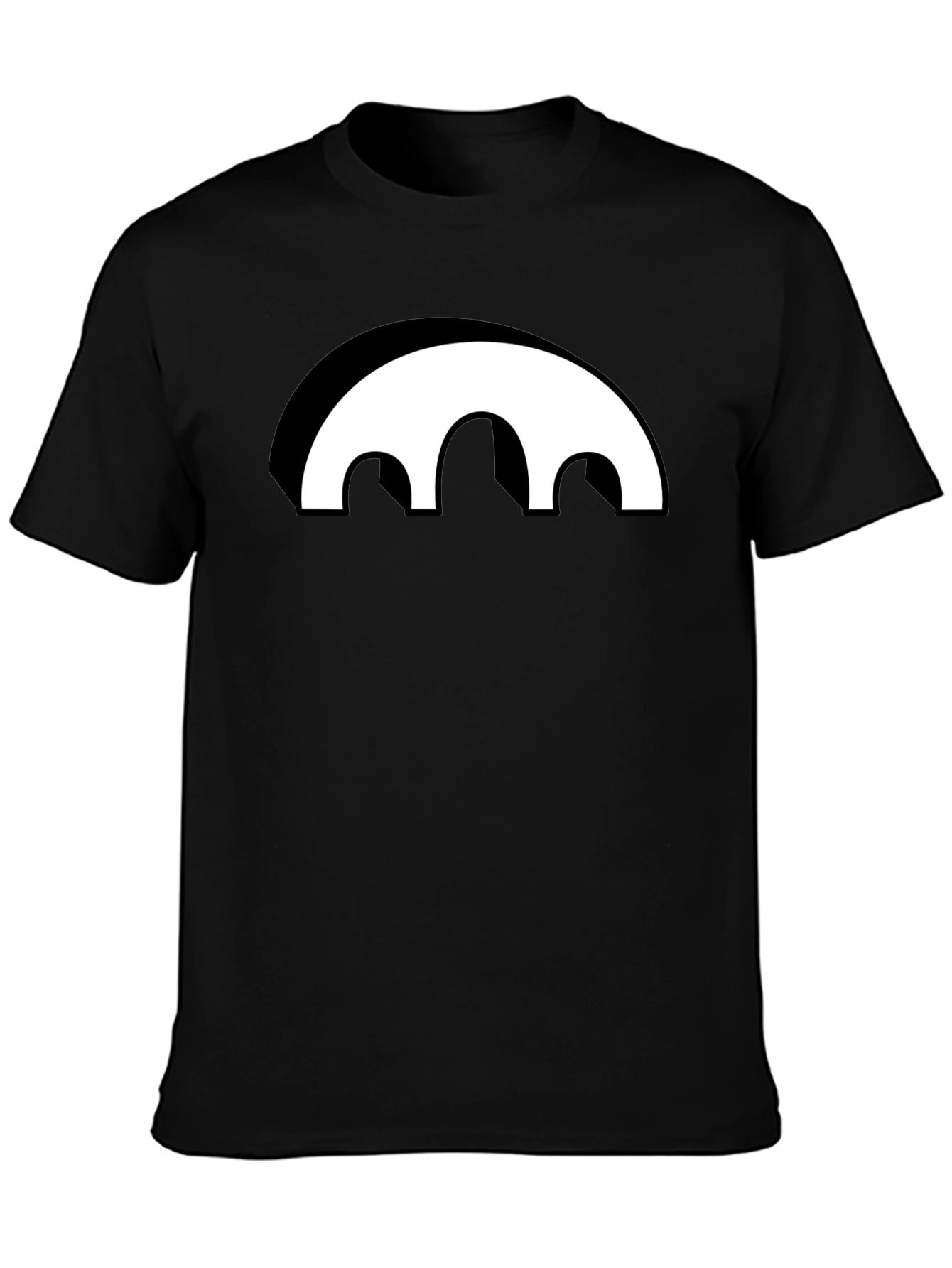 Black Graphic Tee - Abstract Arch Design