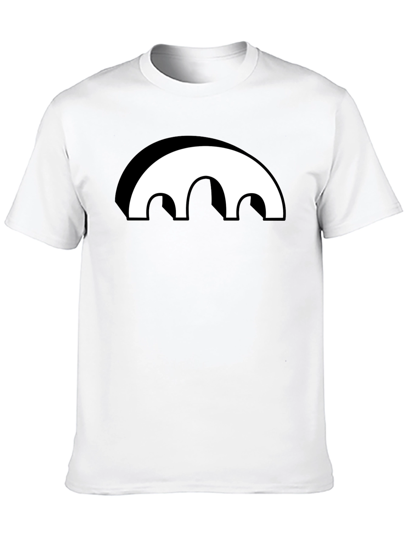 Black Graphic Tee - Abstract Arch Design