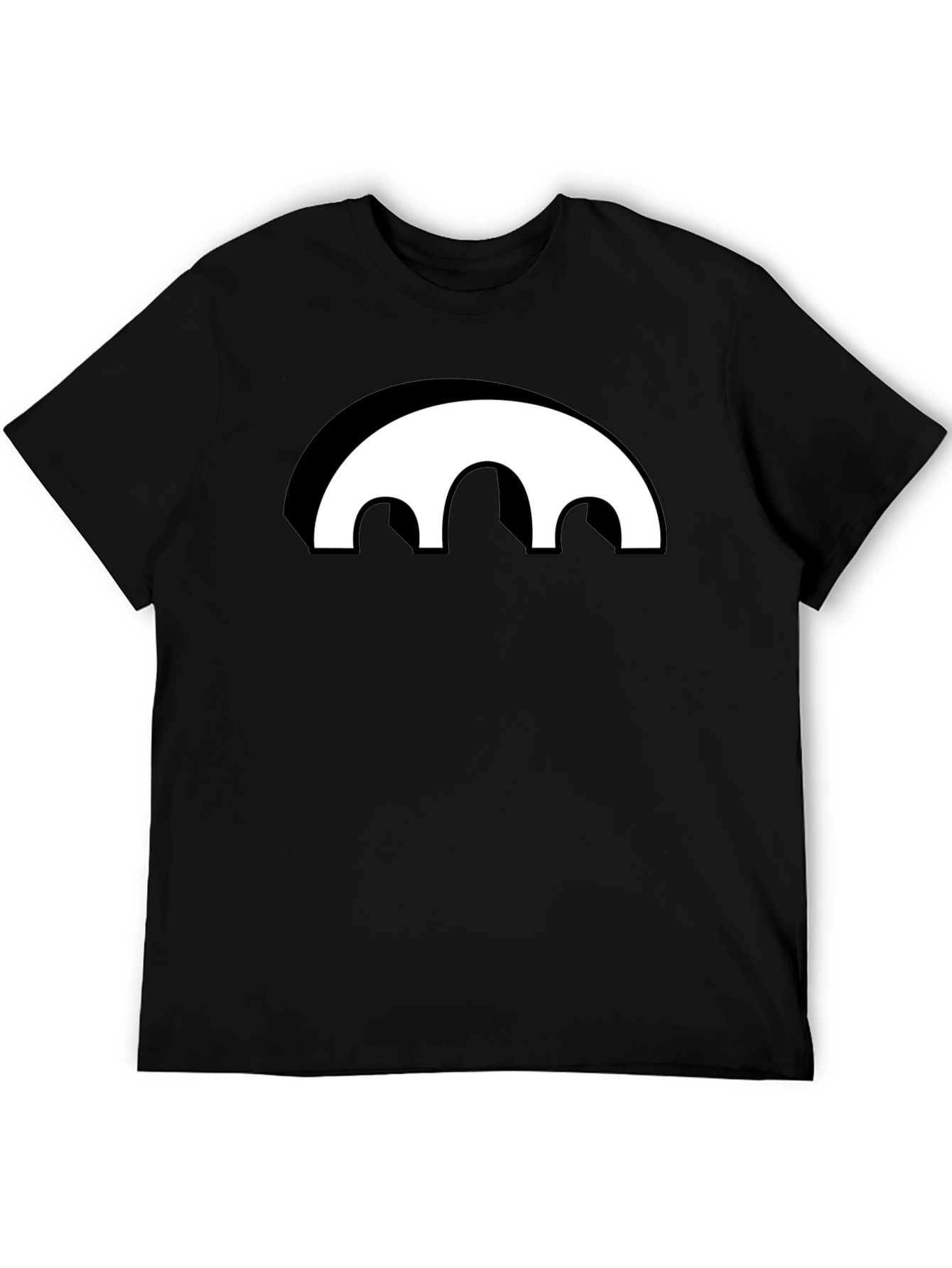 Black Graphic Tee - Abstract Arch Design