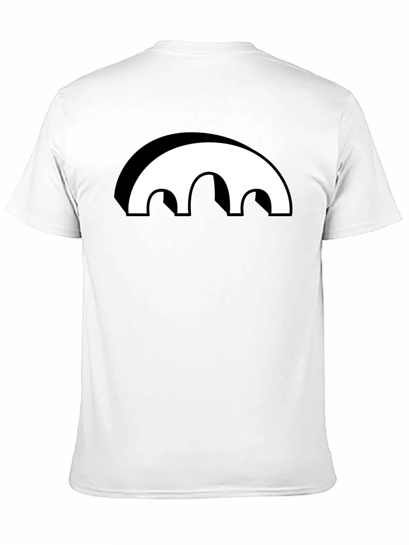 Black Graphic Tee - Abstract Arch Design