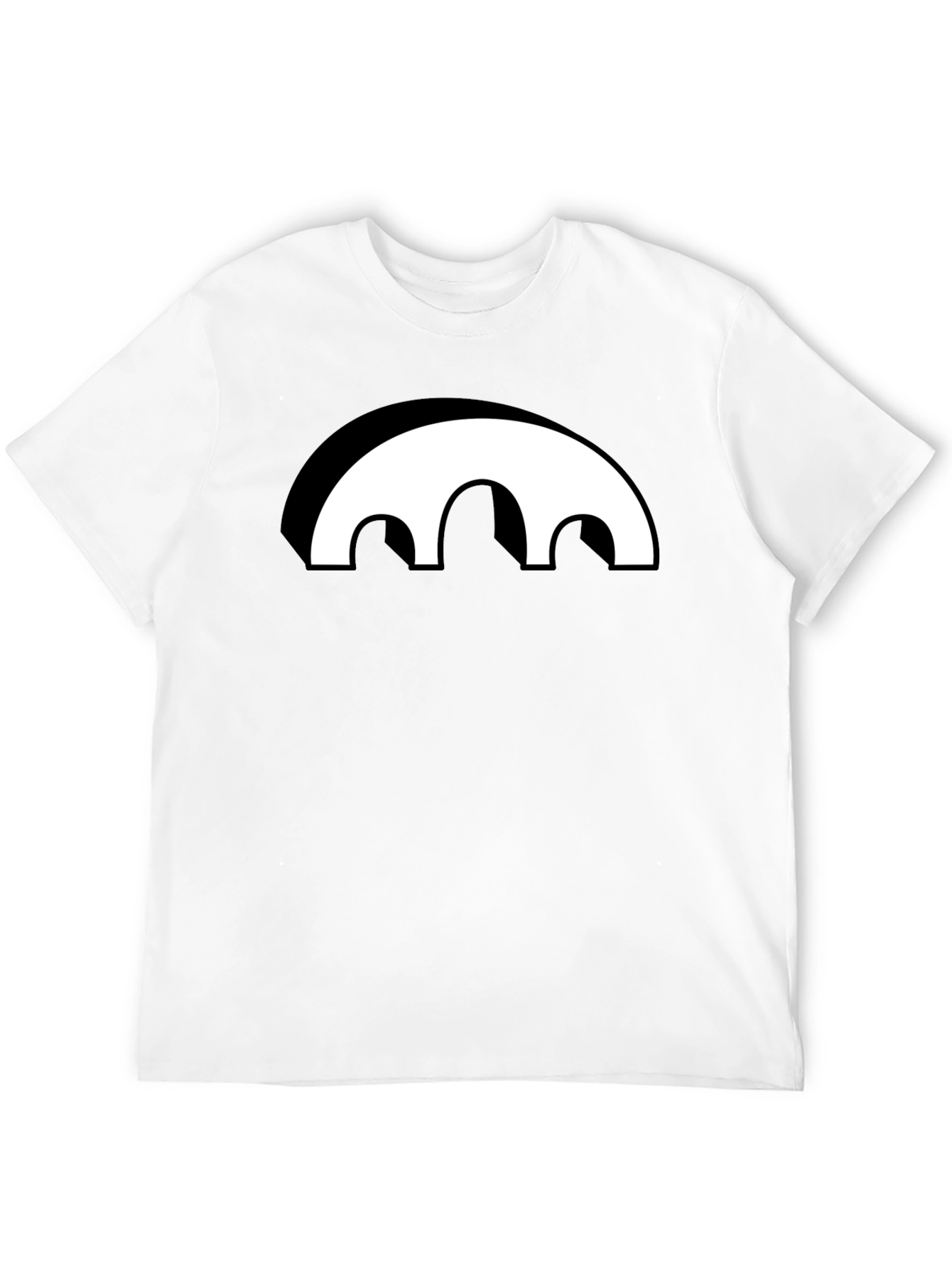 Black Graphic Tee - Abstract Arch Design