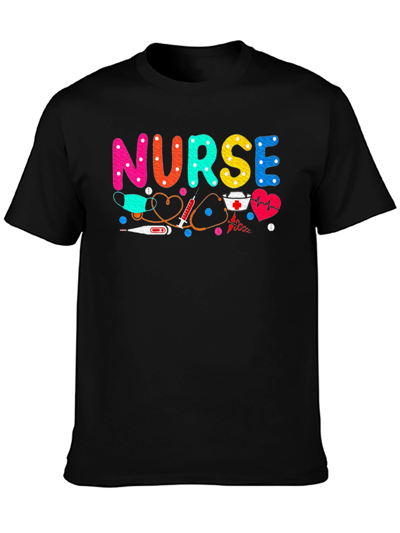 Nurse Graphic Tee - Black Cotton Comfort