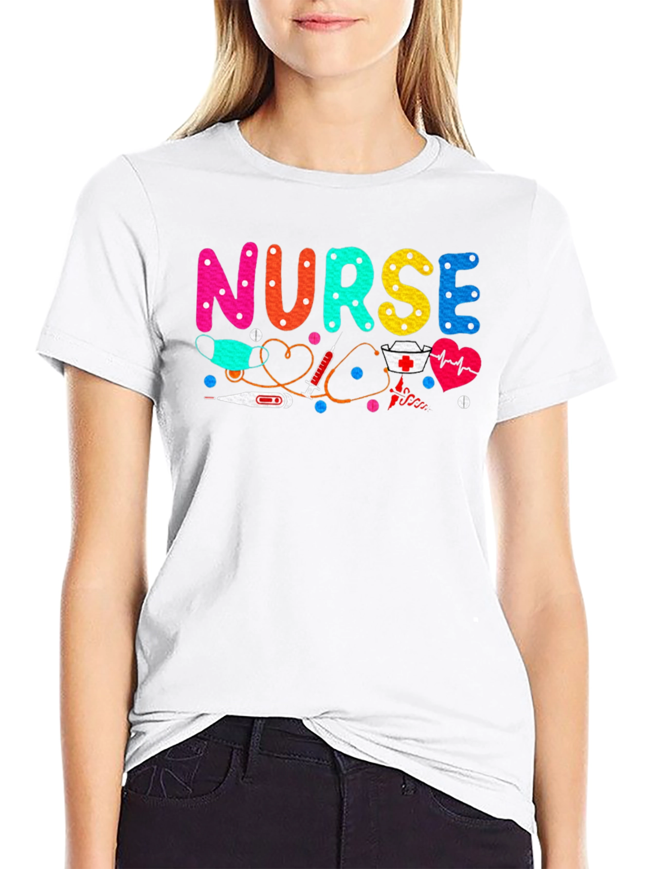 Nurse Graphic Tee - Black Cotton Comfort