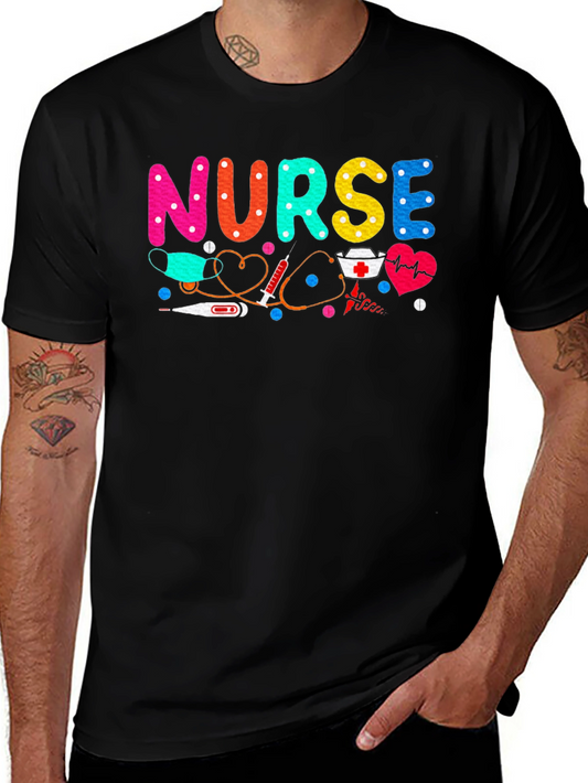 Nurse Graphic Tee - Black Cotton Comfort