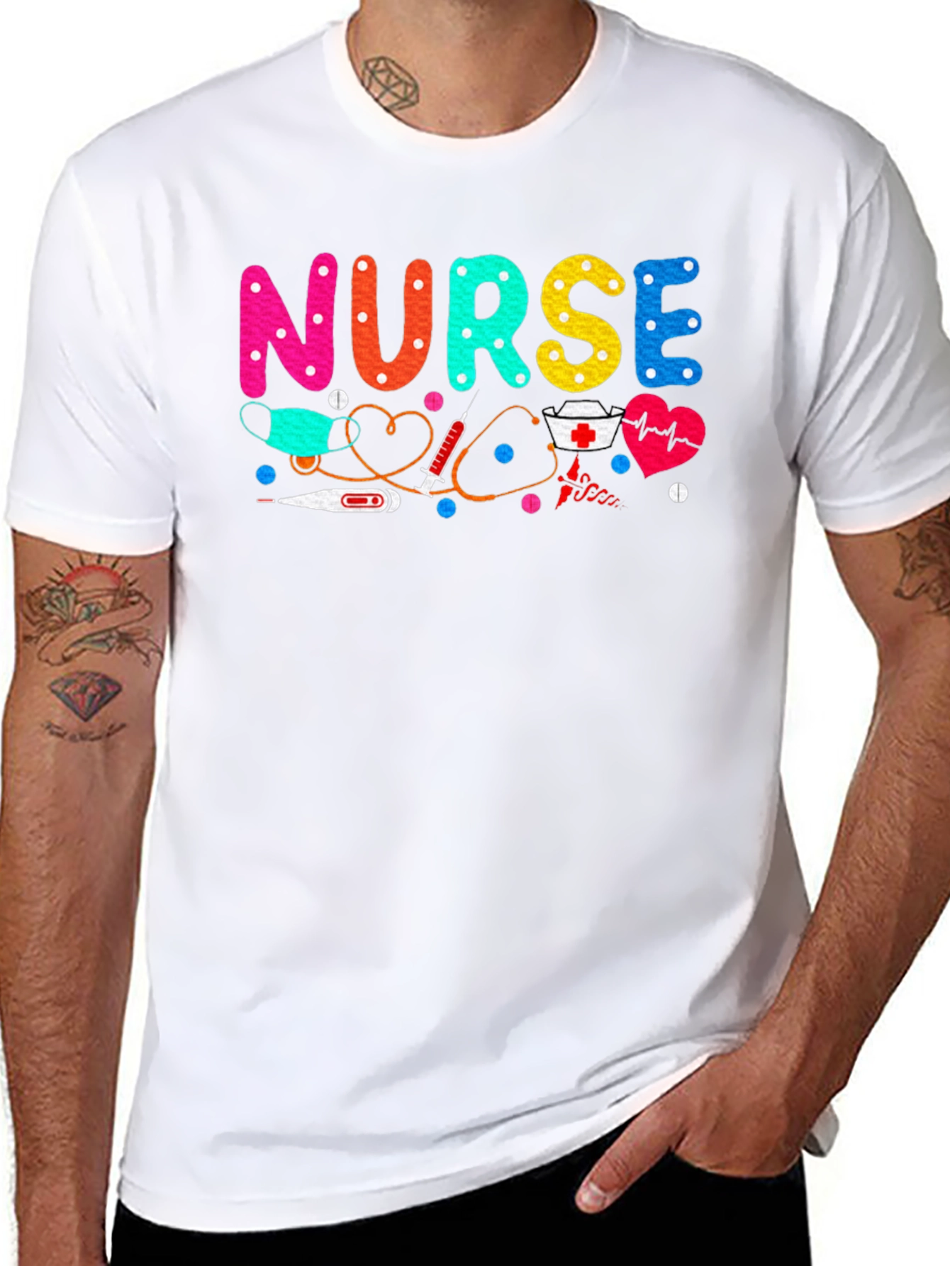 Nurse Graphic Tee - Black Cotton Comfort