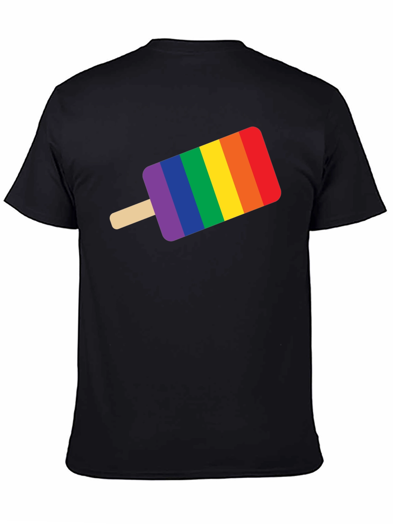 Pride Popsicle Graphic Tee - Black Cotton T-Shirt