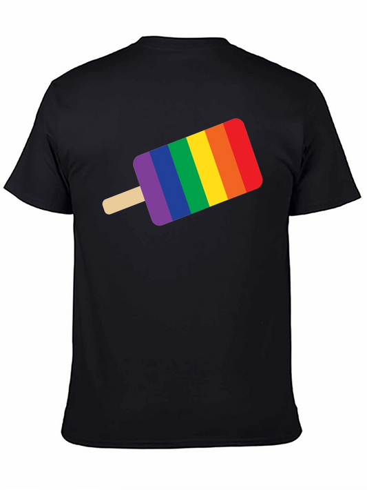 Pride Popsicle Graphic Tee - Black Cotton T-Shirt