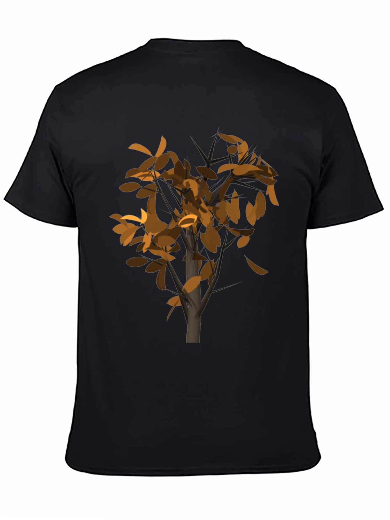 Abstract Tree Graphic Black T-Shirt