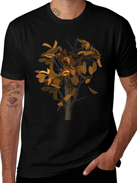 Abstract Tree Graphic Black T-Shirt