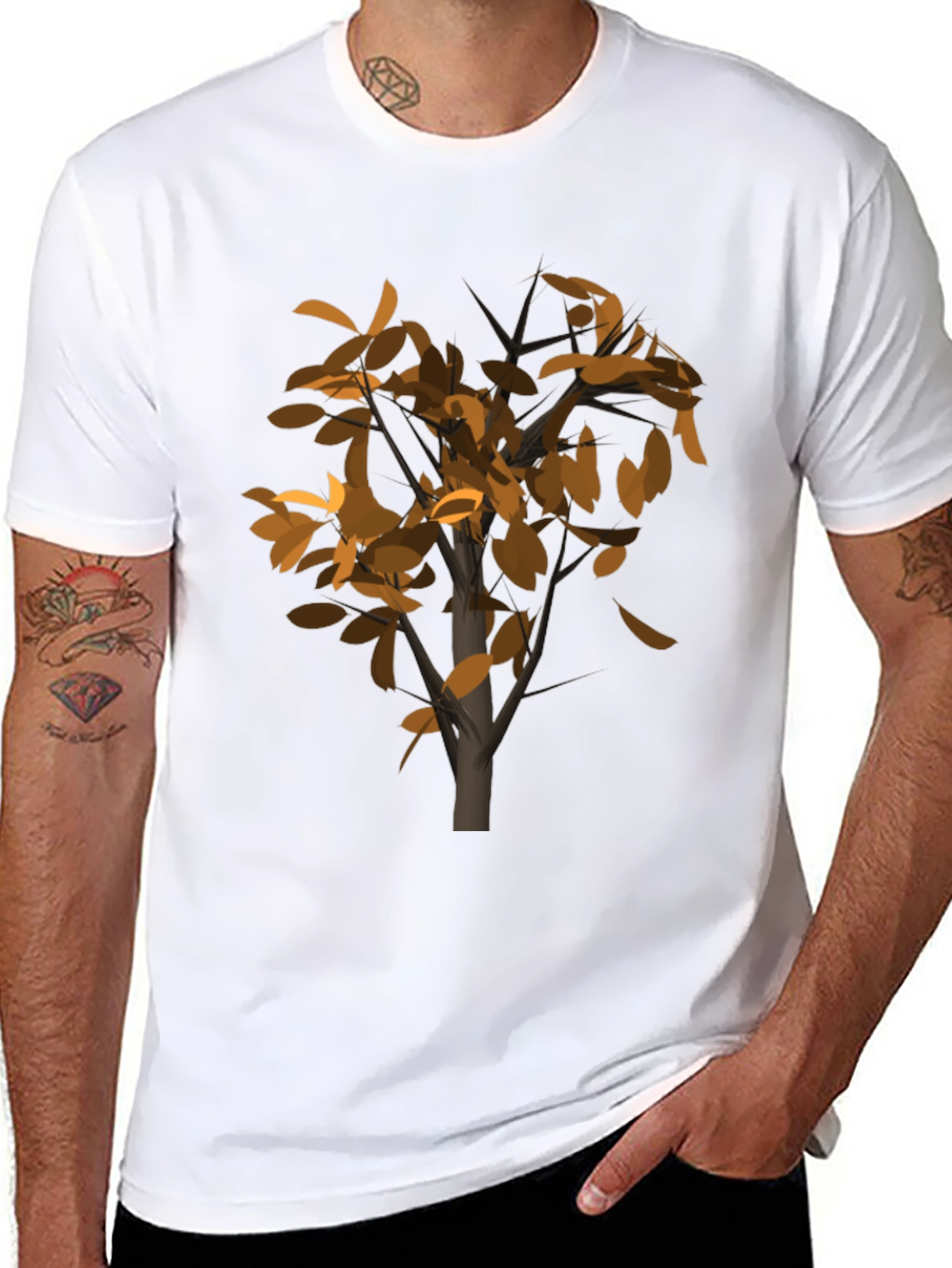 Abstract Tree Graphic Black T-Shirt