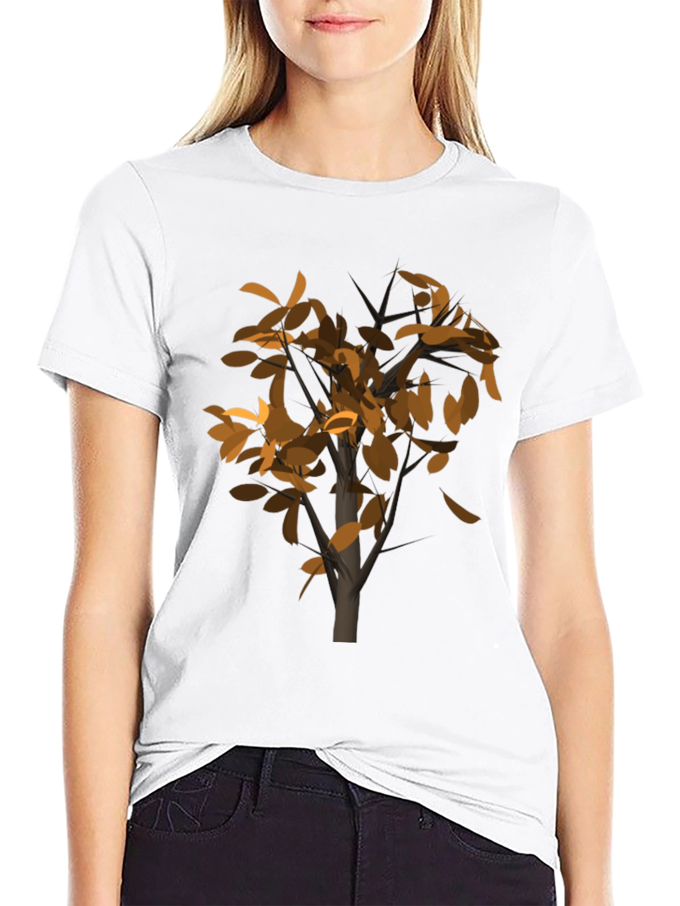 Abstract Tree Graphic Black T-Shirt