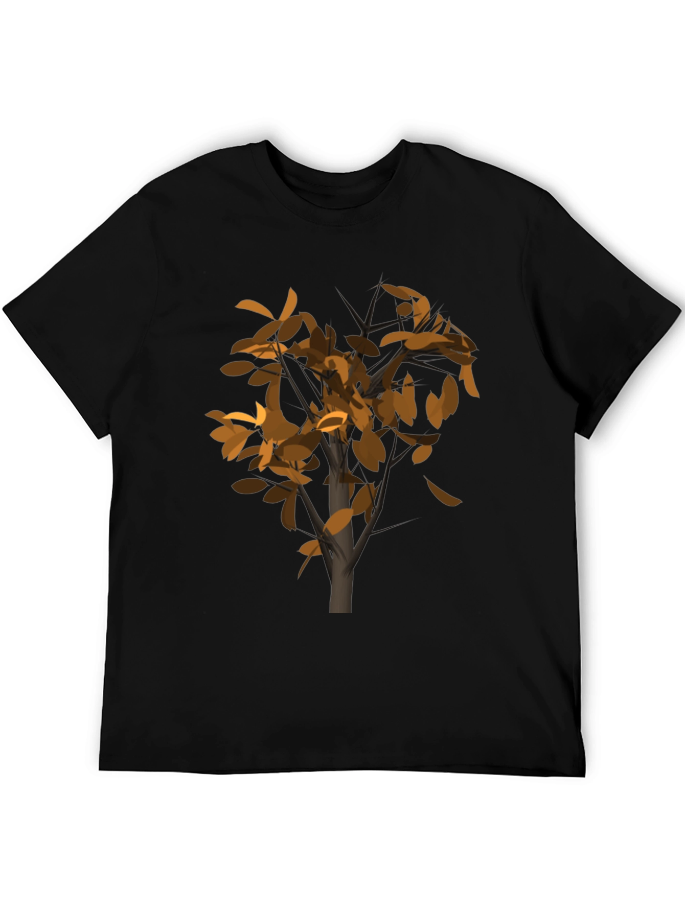 Abstract Tree Graphic Black T-Shirt