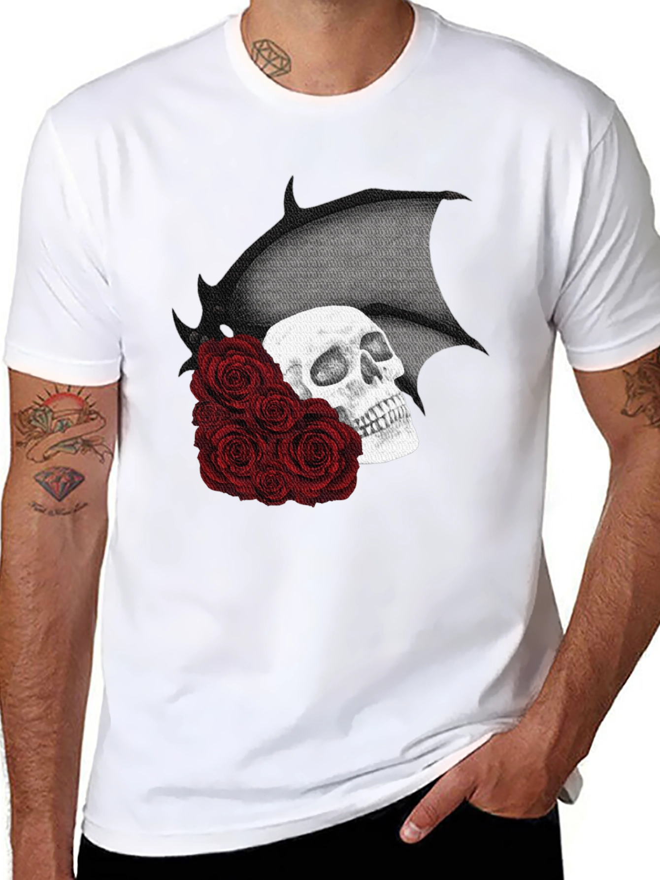 Skull & Roses Graphic T-Shirt