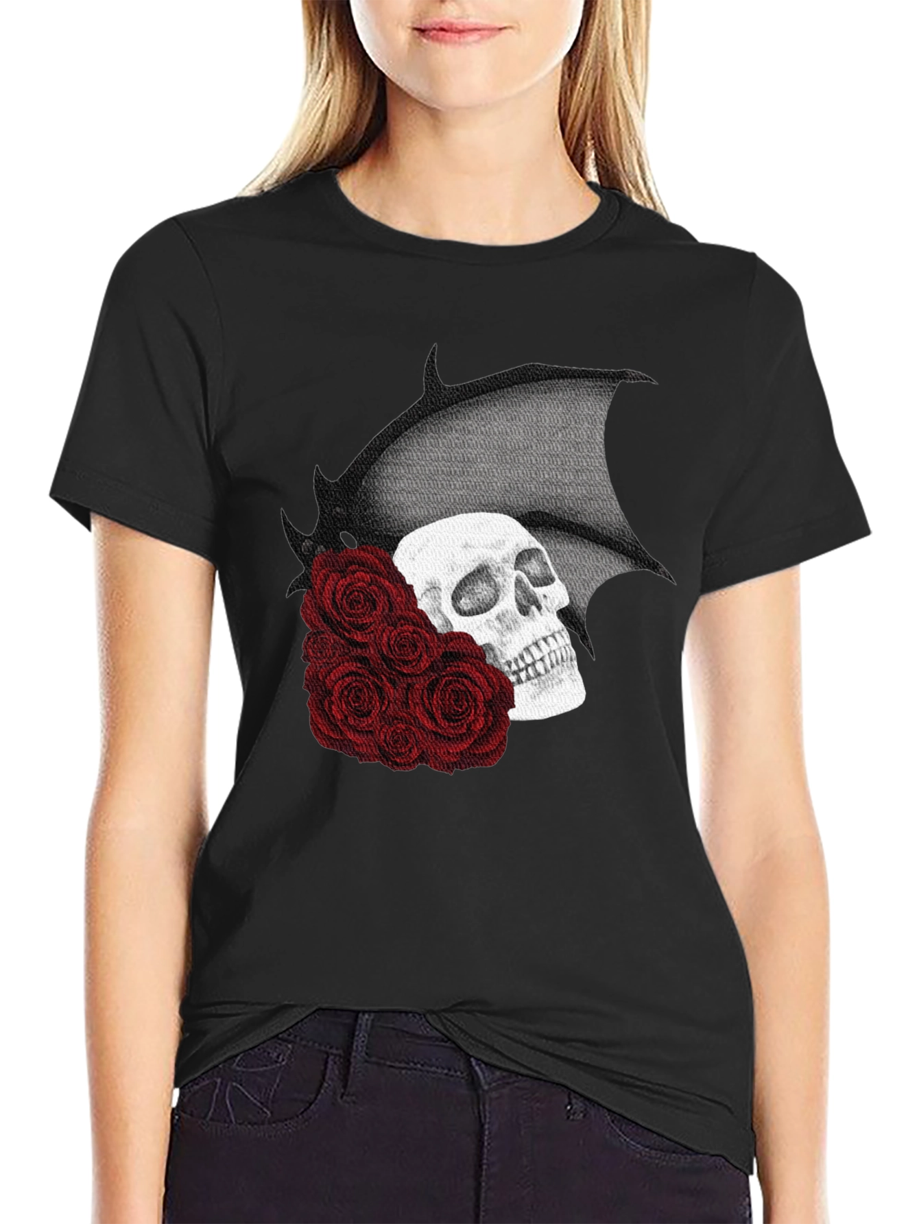 Skull & Roses Graphic T-Shirt
