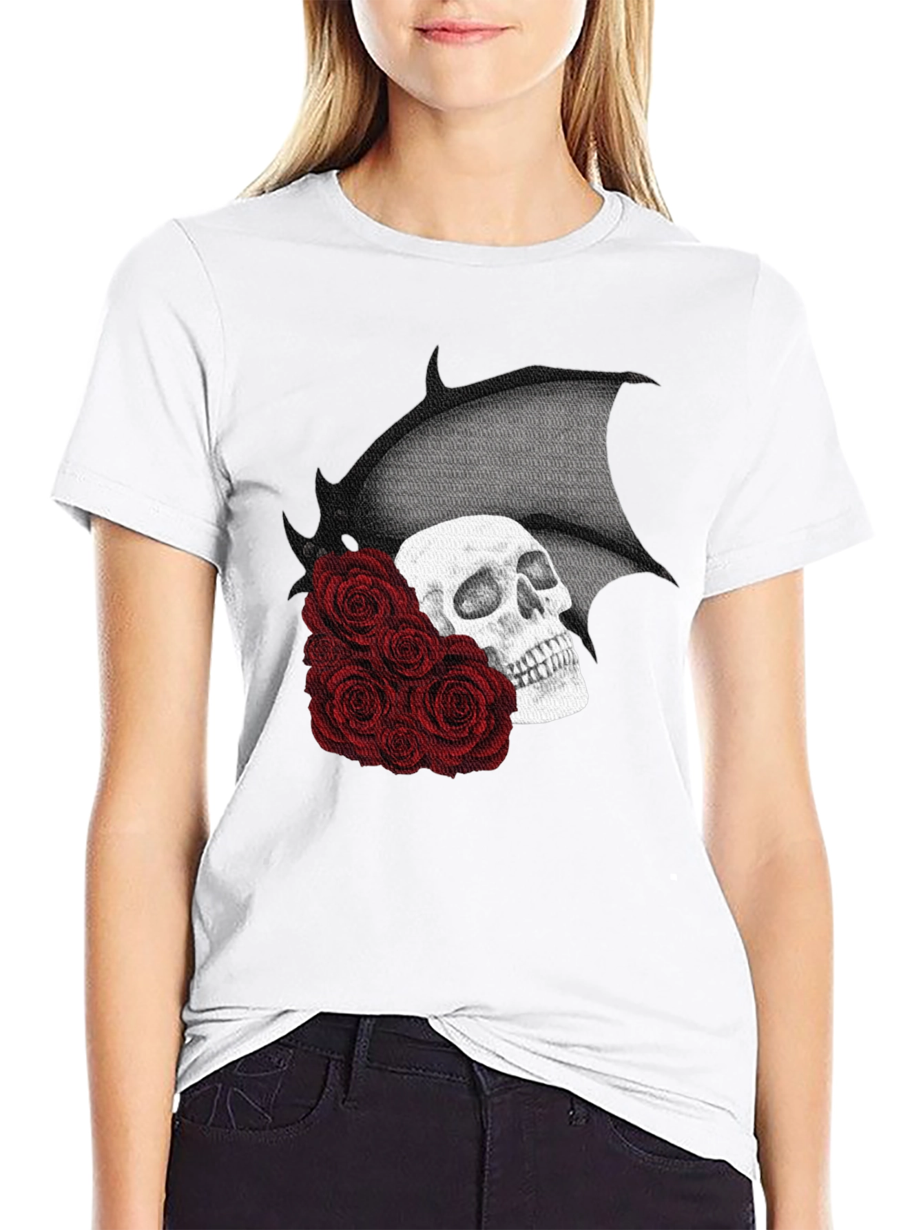 Skull & Roses Graphic T-Shirt