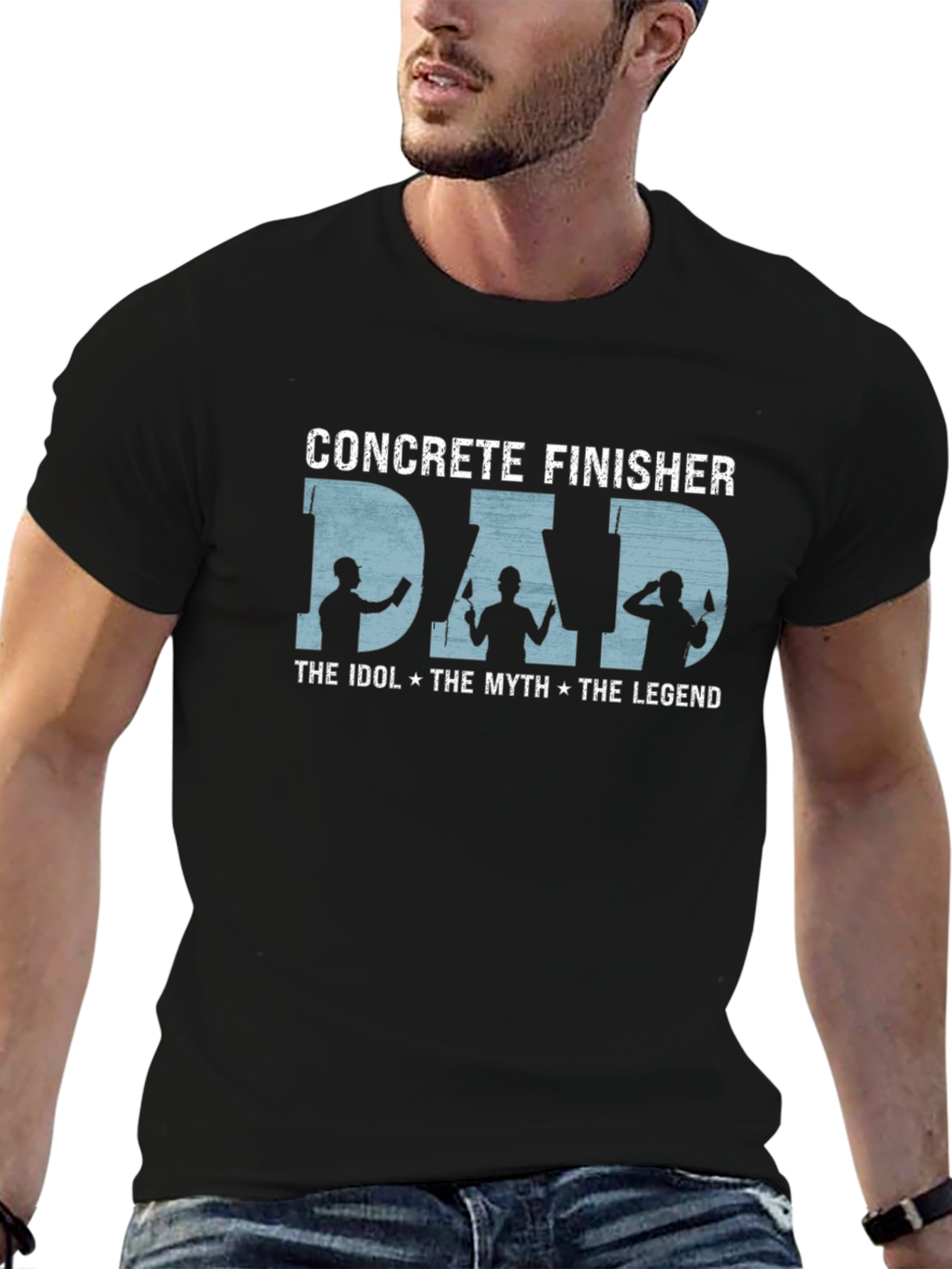 Concrete Finisher Dad T-Shirt - The Idol Myth Legend