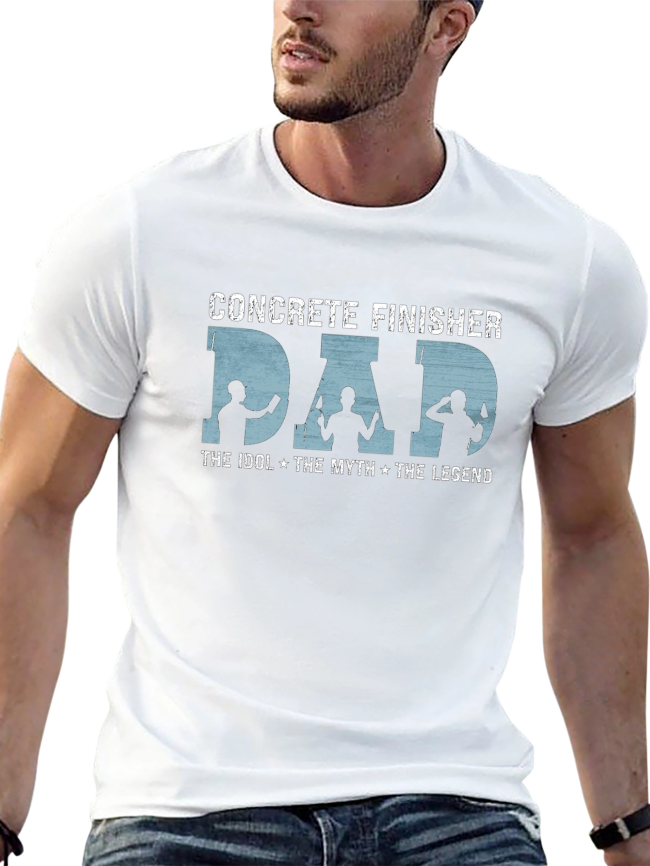 Concrete Finisher Dad T-Shirt - The Idol Myth Legend