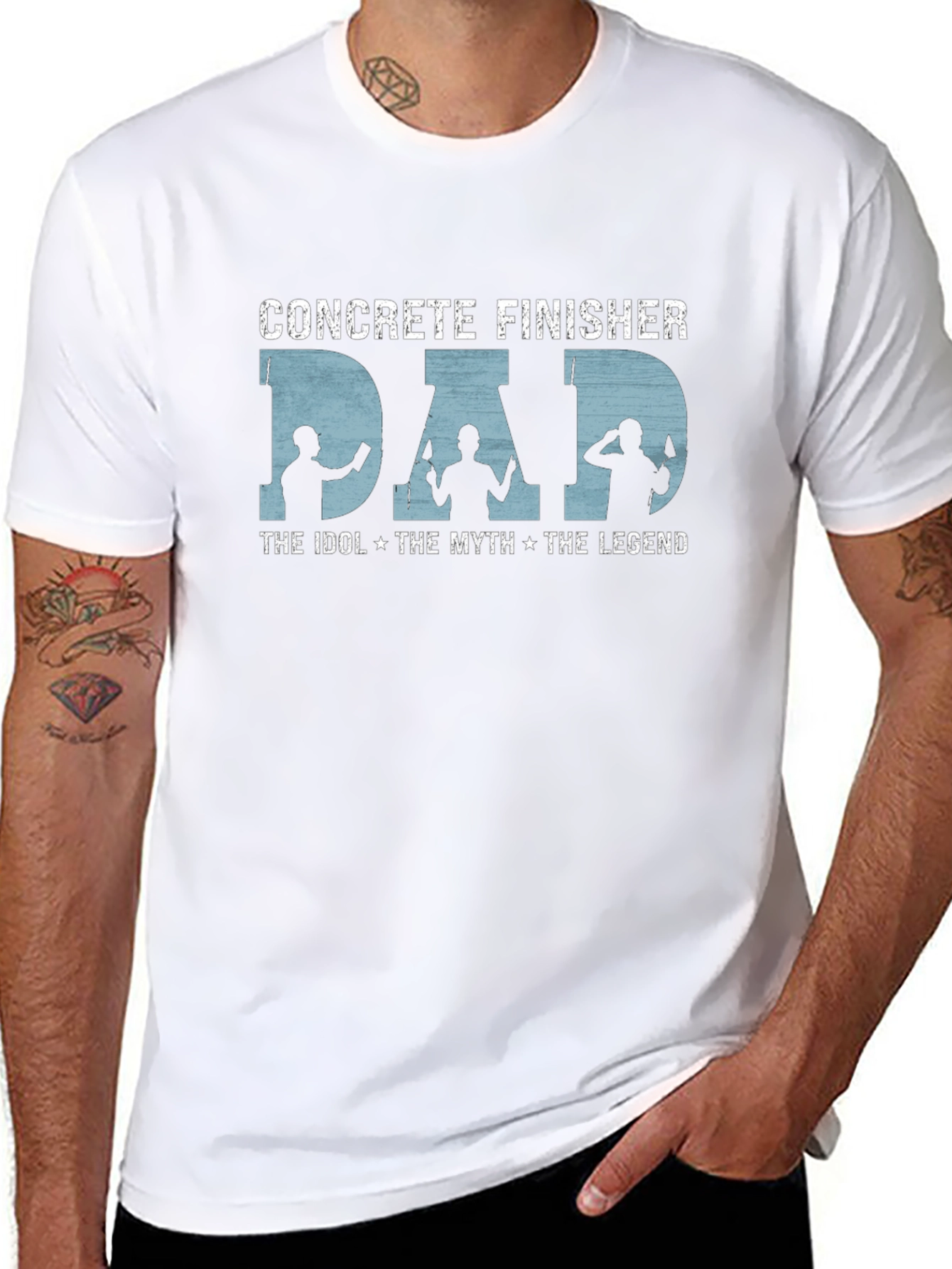 Concrete Finisher Dad T-Shirt - The Idol Myth Legend