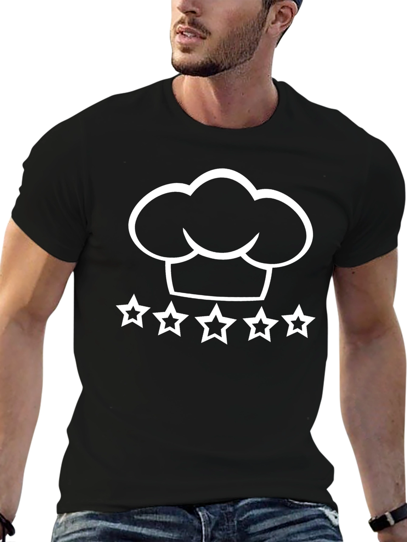Chef Hat & 5 Stars Graphic T-Shirt