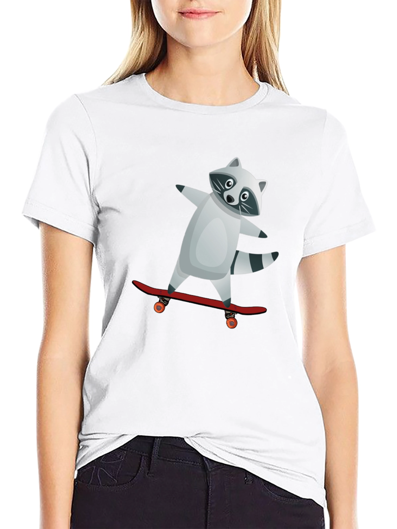 Raccoon Skateboarder Graphic Tee