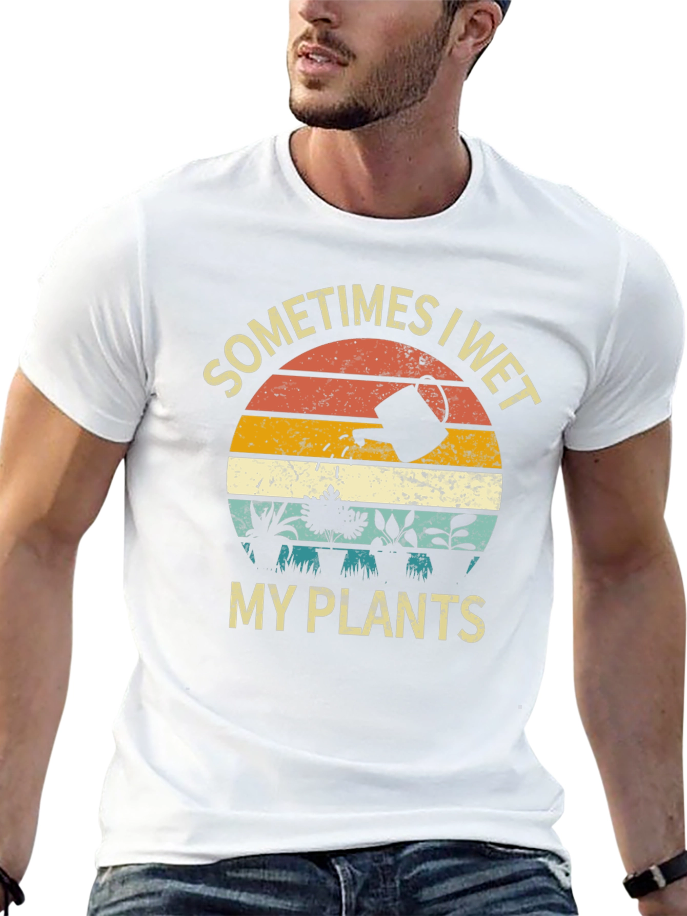Funny Sometimes I Wet My Plants Graphic T-Shirt