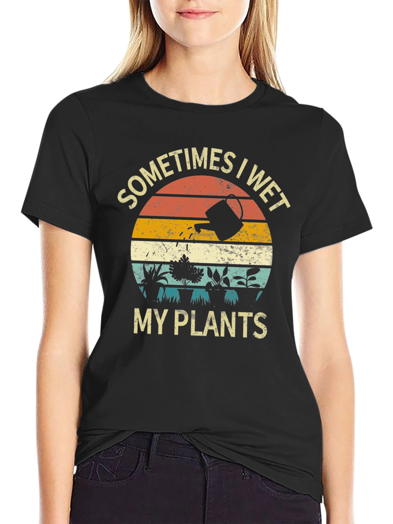 Funny Sometimes I Wet My Plants Graphic T-Shirt