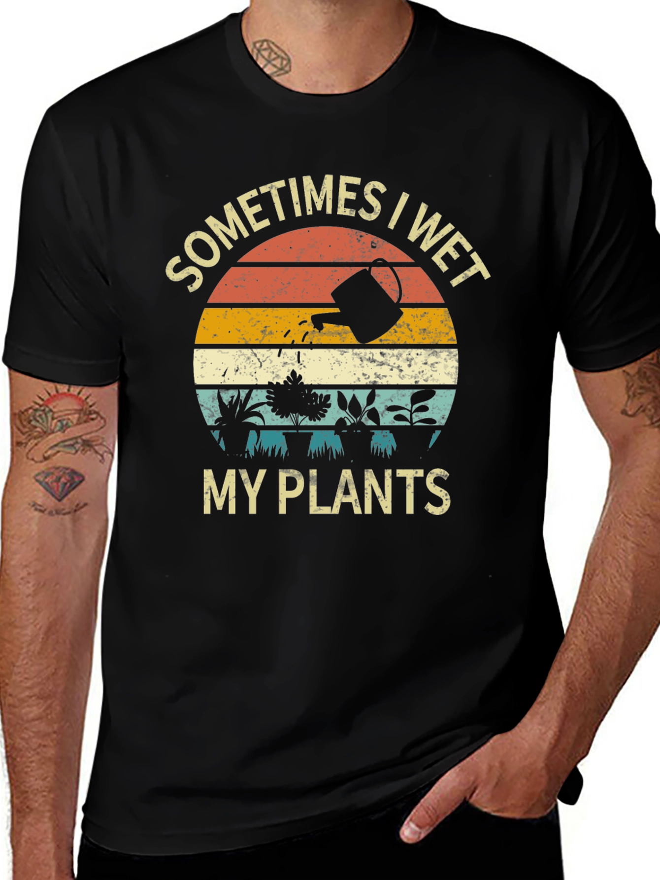Funny Sometimes I Wet My Plants Graphic T-Shirt