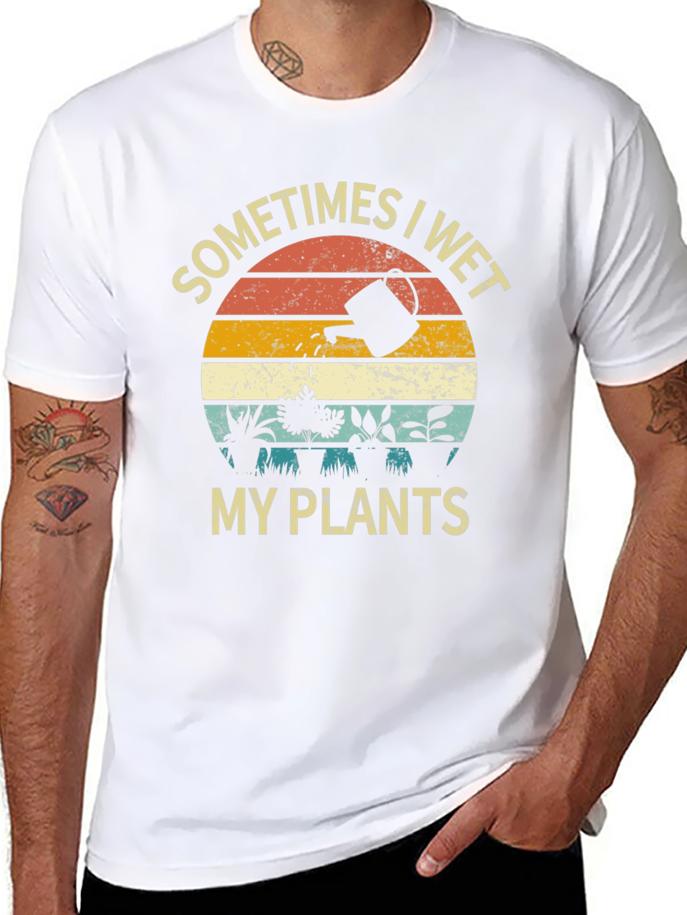 Funny Sometimes I Wet My Plants Graphic T-Shirt
